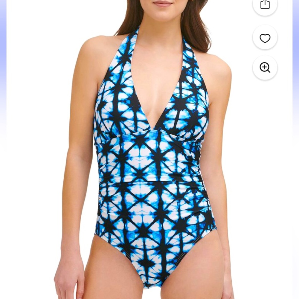 Tommy Hilfiger STAR TIE DYE Printed Halter One-Piece Swimsuit